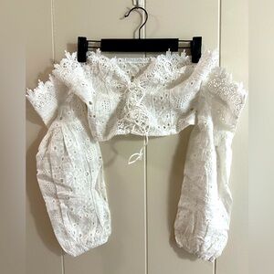 NWOT lace corset crop top